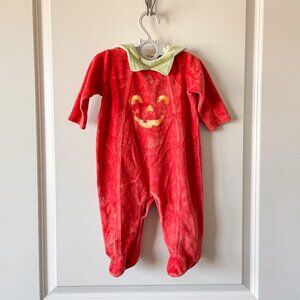 Vintage Little Me Pumpkin Halloween Baby Soft Outfit Bodysuit Costume 9M